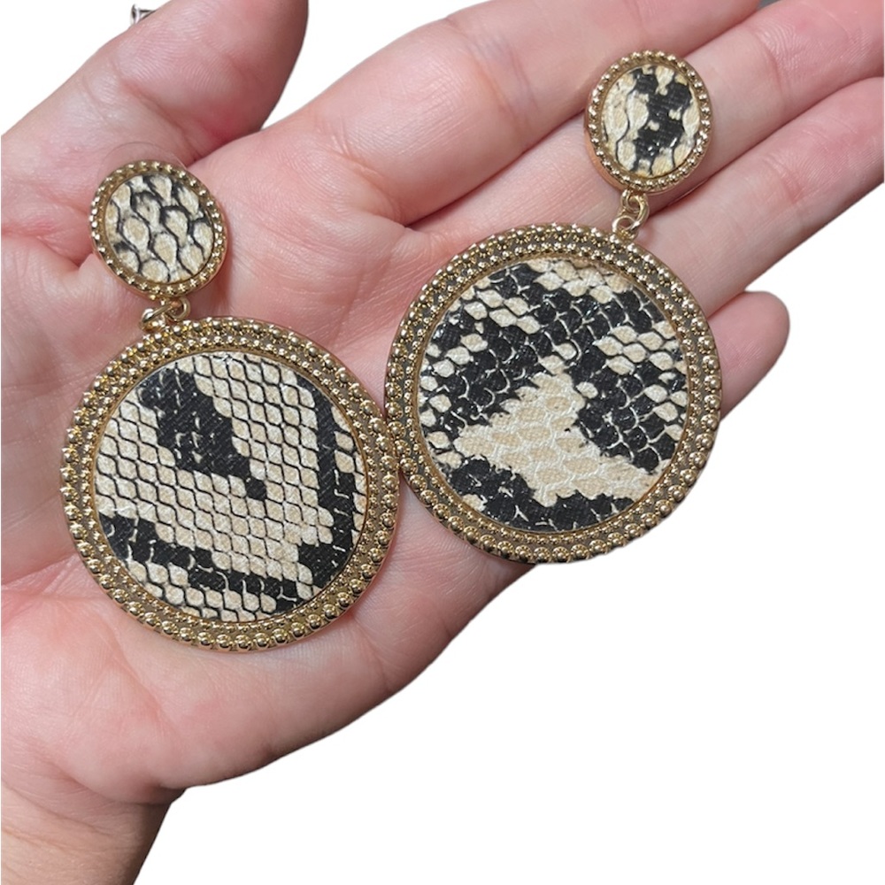 Snakeskin gold earrings